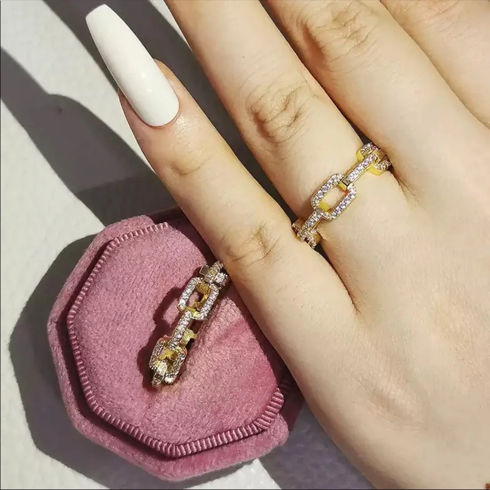 New Women’s Yellow Gold Plated Diamond Eternity Ring - Picture 5 of 8